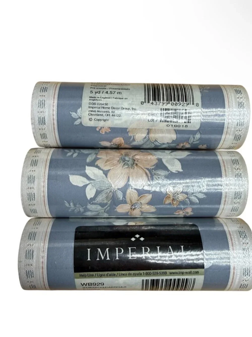 3 Rolls Imperial Vintage Wallpaper Border Floral Cottage Victorian WB929 NEW